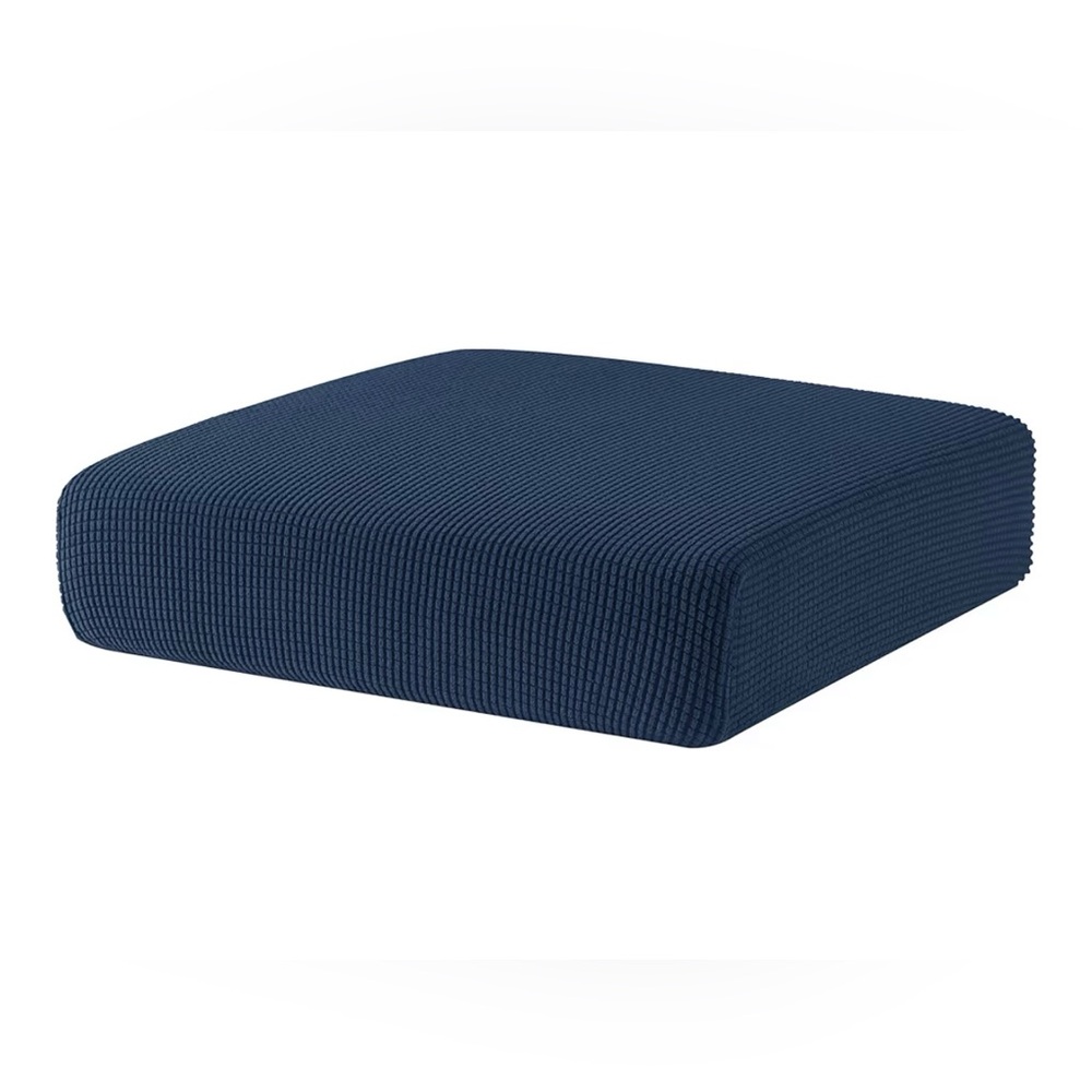 Navy Blue Stretch Cushion Cover/Seat Slipcover (Set of 2) - Picture 3 of 5